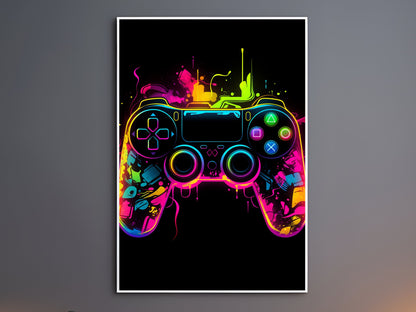 Gaming Poster Neon Gaming Prints Gaming Wall Art Gaming Room Decor Gamer Gift Gaming Posters Neon Boys Bedroom Decor Video Game Print Gaming