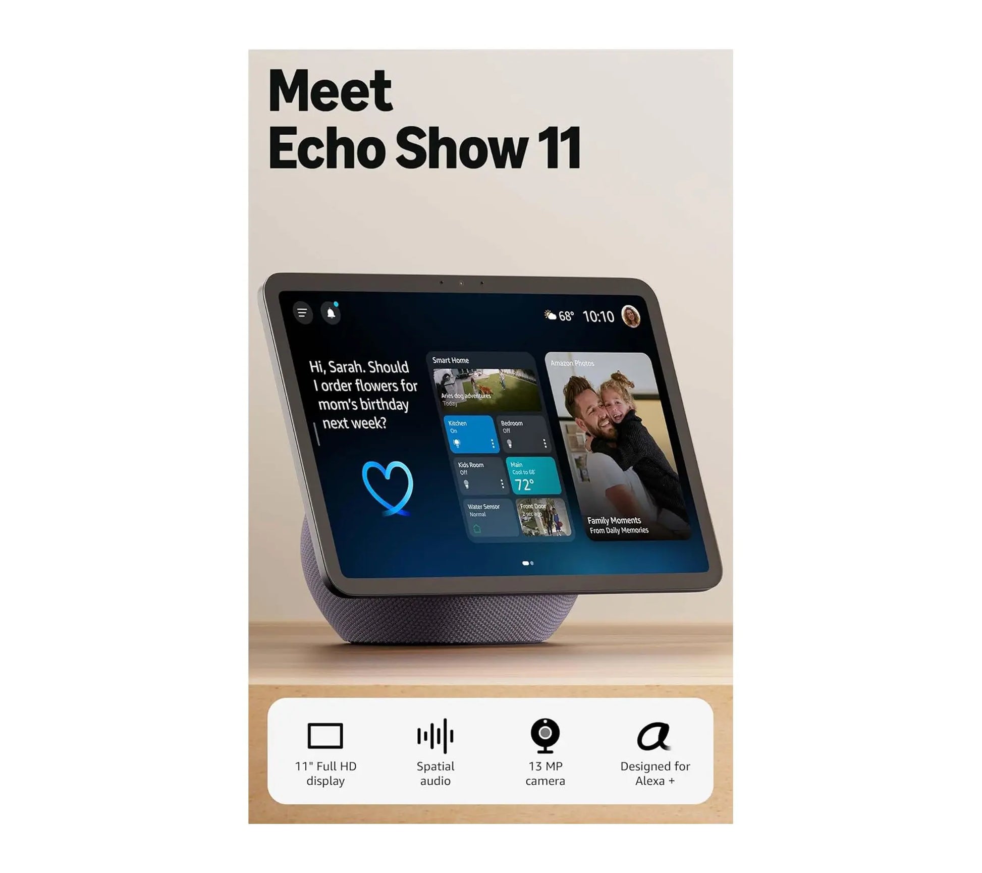 Amazon Echo Show 11 FHD Display Smart Hub with Alexa+