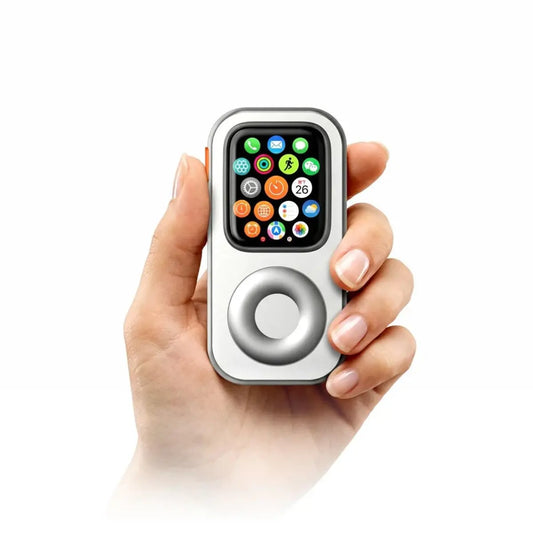 Techpod Repod Aluminum Alloy Protective Case for Watch Series Retro Ipod Style Guard with Click Wheel Design Compact Wearable Device