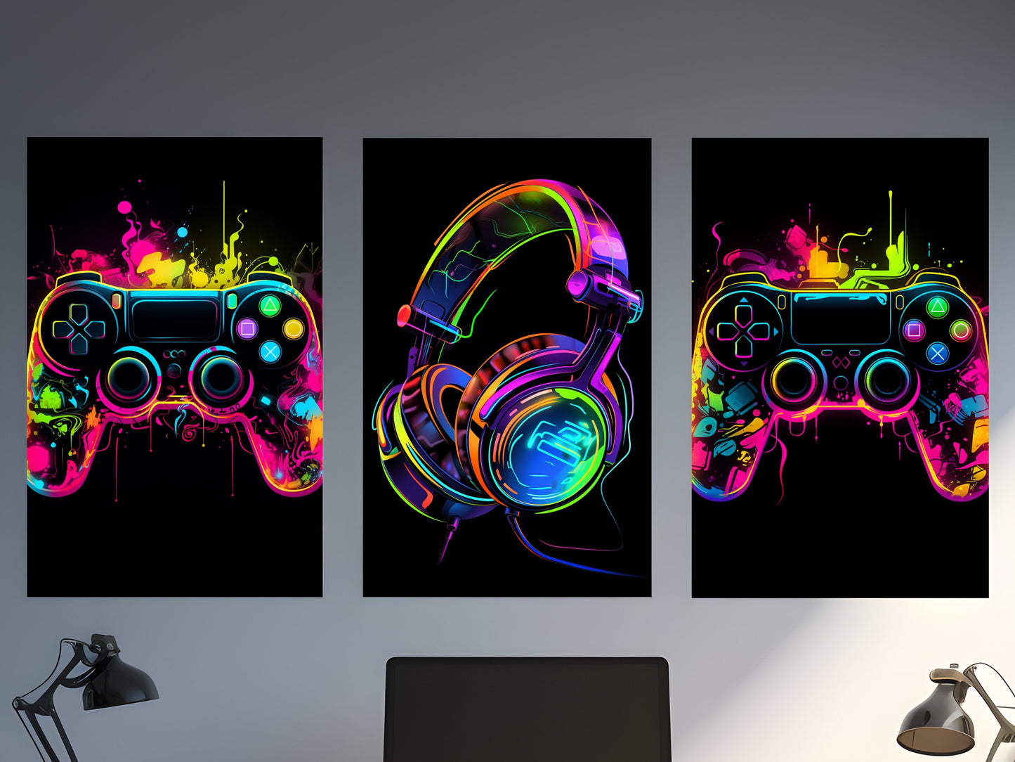 Gaming Poster Neon Gaming Prints Gaming Wall Art Gaming Room Decor Gamer Gift Gaming Posters Neon Boys Bedroom Decor Video Game Print Gaming