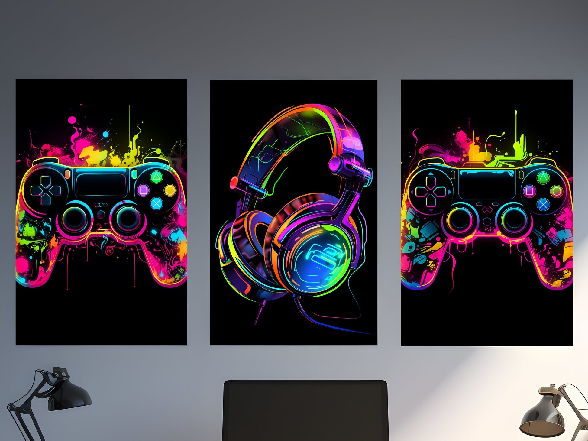 Gaming Poster Neon Gaming Prints Gaming Wall Art Gaming Room Decor Gamer Gift Gaming Posters Neon Boys Bedroom Decor Video Game Print Gaming